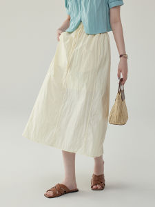 High Waist A-Line Skirt Belted Japanese Style Summer Versatile Loose Waist Half-length Skirts for Women Korean Version