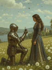 Princess and Knight DIY digital oil painting family friends party hand-painted home wall decoration birthday gift emotional art