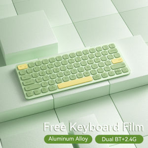 BOW HD286CL Dual Mode Wireless Keyboard 2.4G/Bluetooth Waterdrop Keycap Portable Keyboards with USB Port Suitable for Tablet Phone laptopdesktop