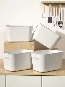 กล่องเก็บของพลาสติกสำหรับจัดระเบียบโต๊ะทำงานในครัว กล่องเก็บของสำหรับเครื่องสำอาง กล่องเก็บของสำหรับของเล่นเล็ก กล่องเก็บของสำหรับหอพักนักเรียน