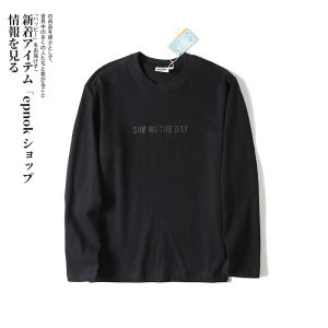 Comfortable Pure Cotton Long Sleeve T-Shirt round Neck Casual Fashionable Mens Autumn Breathable Youthful Vitality Printed