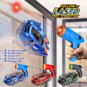 RC Car Stunt Infrared Laser Tracking Wall Ceiling Climbing Vehicle Toys For Children Remote Control Cars Follow Light Gifts boys
