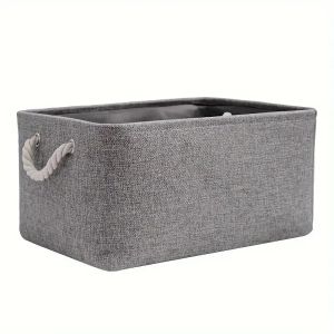 Collapsible Household Storage Box Rectangle Sundries Storage Basket with Rope Handle for Underwear Socks Baby Toy Organizer