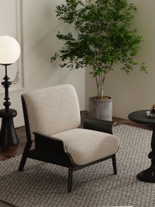 Nordic Style Single Sofa Chair Wooden Frame Simple Design Home Use Wabi-Sabi Original Wood Living Room Fabric Armchair Japanese Style