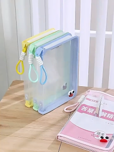 [SG Stock] Macaron-Colored Transparent A4 Document Bag