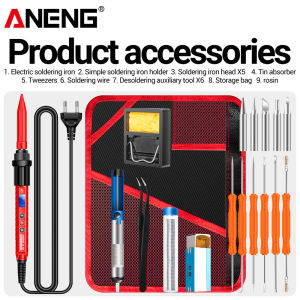 ANENG | Digital Electric Soldering Iron ANENG SL106 110V/220V Adjustable Temperature Welding Solder Repair US/EU Plug Soldering Kit Tool