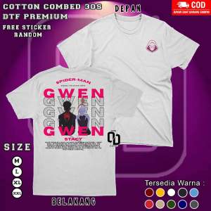 V2 Kaos Couple Spiderman Miles Morales & Gwen Stacy Warna Putih - Kaos Spiderman Couple - Tshirt Spiderman Couple