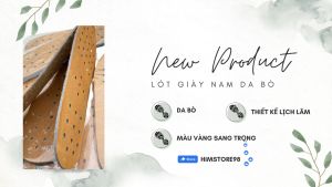 Lót giày da bò HIM STORE 98 làm từ da bò thật 100% khử hôi chân cực tốt