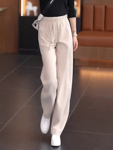 กางเกงขายาวทรงหลวมสบายๆ สำหรับผู้หญิง กางเกงขายาวทรงหลวมสไตล์ลำลอง ทรงเข้ารูป เอวสูง กางเกงกีฬา กางเกงวอร์ม เอวกลาง ทรงตรง โพลีเอสเตอร์ คอตตอน