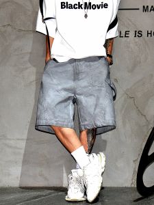 Retro Japanese Style Mens Casual Cotton Workwear Shorts Five-Quarter Length Fashionable And Handsome Street Style plus Size