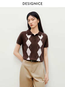 DESIGNICE | Soft Nostalgic Chic Diamond Knitted Top