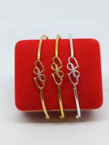 GELANG BANGLE PIPA LOVE DOUBLE MP /GELANG PERAK ASLI SILVER 925 LAPIS EMAS/ GELANG FASHION WANITA TERBARU