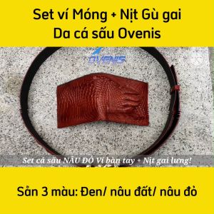 [FREE SHIP] [Giá hủy diệt] Set Cá Sấu [VÍ BÀN TAY + NỊT GAI LƯNG] SET2