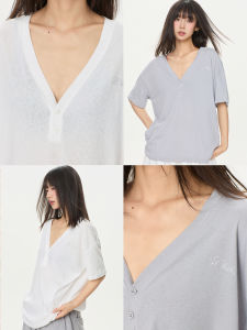 CBXLAB | V-neck Shiny Street Dance Casual T-shirt