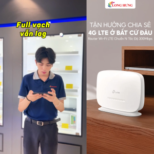 Router Wifi 4G LTE TP-Link 300Mbps TL-MR105 - Hàng chính hãng - Hỗ trợ 4G LTE tốc độ cao kết nối 32 thiết bị cùng lúc cắm SIM là dùng (Plug & Play)