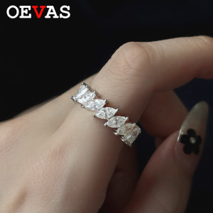 OEVAS 3x6mm 0.3ct Marquise Cut Full Moissanite Rings  For Women 100% 925 Sterling SilverWedding Rings Sparkling Fine Jewelry