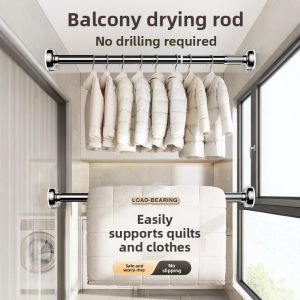 MONLEYTA | Adjustable Hanging Rod for Curtains and Bath Towels