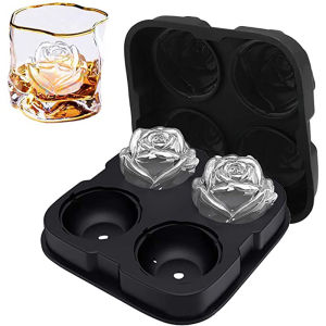 3D Ice Cube Tray Silicone Rose shape Ice Mold Refrigerator DIY Moulds Ice Ball Maker Whiskey Cocktail Ice Stencil Kitchen Tools