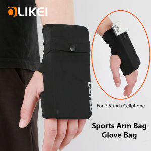 OLIKEI New Fashion Sports Arm Bag Outdoor Running Cell Phone Bag Ice Silk Glove Bag Sports Fitness Marathon Wrist Bag for Men Women