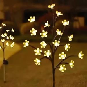 20LED Solar Cherry Blossom Lights Garden Lights Outdoor Lawn Lights Patio Decoration Garden Aisle Ambient Landscape Light