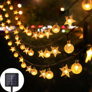 LED Solar Crystal Globe Star Fairy Lights IP65 Waterproof 8 Lighting Modes for Garden Patio Lawn Christmas Halloween Decor