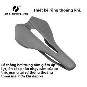 Yên Xe Đạp Bằng Sợi Carbon Siêu Nhẹ PLSELIS T800 90g Độ Bền Cao Thoáng Khí Dành Cho Xe Đạp Leo Núi Thiết Kế Rỗng Không Gây Khó Chịu
