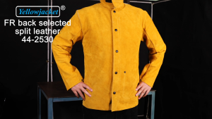Weldas Cowhide Welding Suit - Front Cowhide Panel with Breathable Flame-Retardant Fabric Back Heat-Resistant & Spark-Proof Welders Protective Clothing - Model 44-2530