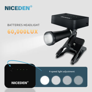 Niceden | 5W Wireless Portable Dental LED Headlight - Rechargeable Clip-On Design with Optical Filter for Loupes Surgical Magnifier
