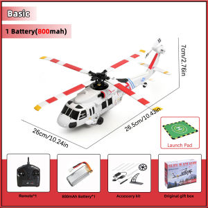 Máy Bay Trực Thăng Điều Khiển Từ Xa WLtoys K270 Black Hawk UH-60L Không Chổi Than 4 Cánh Giữ Độ Cao Bằng Luồng Quang Học 4 Kênh Con Quay Hồi Chuyển 6 Trục Không Cần Cánh Tà Dành Cho Người Mới Bắt Đầu