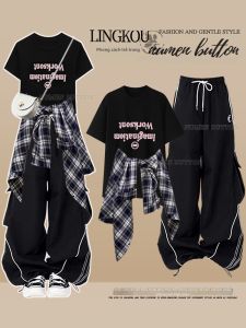 NUMEN BUTTON | Summer Korean Style Youthful T-shirt Shirt Pants