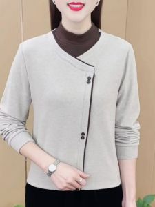 เสื้อเชิ้ตผู้หญิงฤดูหนาวแบบมีฮู้ดด้านหลังแบบสองด้าน ทรงเข้ารูป แขนยาว ปกติ ผ้าขนแกะ แฟชั่น เสื้อผ้าทำงานสำหรับคุณแม่