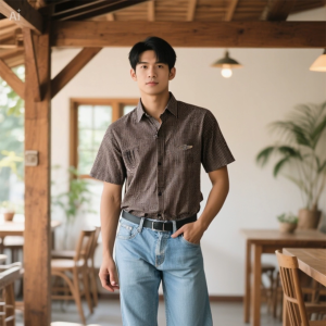 BTN XChange Men Casual Short Sleeve Woven Shirt WSS-5389