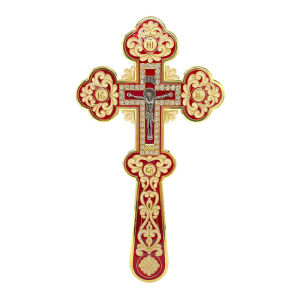 Orthodox Jesus Cross Prayer Cross Gold Plated Alloy Cross Jesus Statue Religion Gift with Box крест croix chrétienne