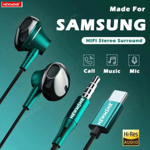 Newmsnr | Type C&3.5mm Headphones HiFi Bass Stereo Volume Control Headset In HD Mic Wired Earbuds For IPhone15-17/Samsung Series Earphones