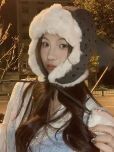 Thickened Winter Ear-Protecting Hat Womens Autumn Winter High-End Feeling Butterfly Knot Plush Lei Feng Cap Cycling Cotton Hat