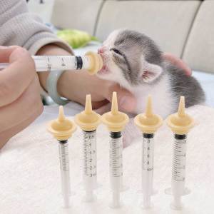 Teekland Mini Pet Feeding Kit with Nipples for Small Cat Dog Animals Kittens Puppies Rabbits Small Animals Squirrel Soft Silicone