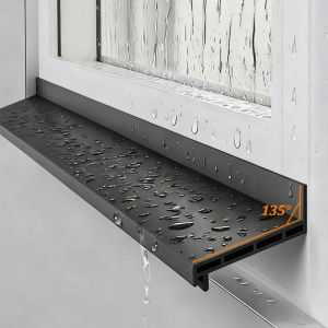 1.1m TPE Window Water Blocking Bar Balcony Waterproof Rainproof Water Guide Plate Home Window Blocking Board Sealing Strip