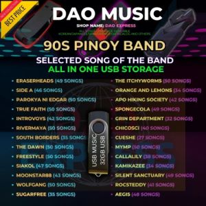90S PINOY BAND MUSIC COLLECTION | USB FLASHDRIVE with Songs Music / MEMORY CARD MP3 320 KBPS QUALITY