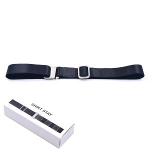 Black Shirt Stay Belt for Men Women Keep Shirt Tucked In Adjustable Elastic Non-slip Wrinkle-Proof Shirt Holder Strap Lock Belt