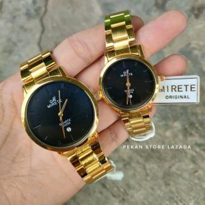 Jam Tangan Pria Dan Wanita Couple Tahan Air Mirete Original Bestseller Bisa Satuan Tali Rantai Stainless Steel Mewah Elegan Sporty Dijamin sesuai foto Bisa Cod
