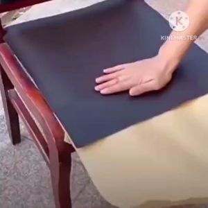 สีดำ ขนาด 120*50 ซม. หนังเทียมมีกาว แผ่นใหญ่ หนังเทียมแบบมีกาวในตัว หนังเทียมกาวในตัว หนังซ่อมเบาะ สติ๊กเกอร์หนัง PVC