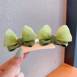 Girl Jelly Hazy Yarn Fabric Three-Dimensional Bows Barrettes Little Girl Summer Sweet Cute Ears Side Clip