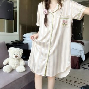 V.C.I | Icy Silk Lazy Style Pregnant Friendly Short Sleeve Nightwear