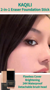 【BEST SELLER】2-in-1 Eraser Foundation Stick - Flawless Cover & Brightening 24H Waterproof No Cakey Long Lasting Makeup Concealer & Highlighter Duo (For All Skin Types)