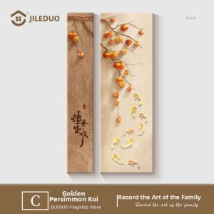 JILEDUO | Modern and Simple New Sandstone Painting Tangerine Auspicious Decorative Painting