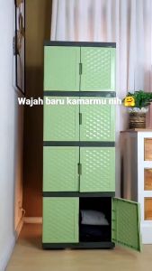 (BISA COD) PROMO Lemari Baju 4 susun Plastik Persegi / Rak Baju Tingkat Jumbo / Rak Baju Bayi / Rak Pakaian / Lemari Susun Baju Warna / Rak Pakaian Serbaguna