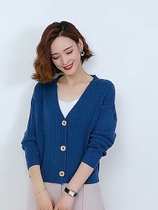 V-neck Button Long Sleeve Knitted Cardigan: A Stylish & Comfortable Winter Essential