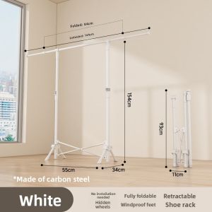Indoor Space Saving Folding Clothes Drying Rack Free Standing Small Apartment Balcony Clothesline for Hanging Clothes And Quilts