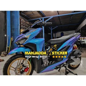 skotlet bunglon krom biru stiker skotlet motor premium