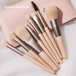 MONLEYTA | Portable Mini Soft Bristle Makeup Brush Set 8 Pieces Foundation Eyeshadow Blush Travel Friendly Cosmetic Brushes Set For Beginners